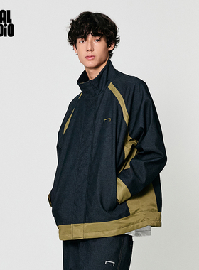 GOALSTUDIO 新款春秋牛仔工服夹克男秋装宽松立领外套潮牌