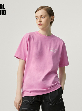 【GOALSTUDIO】夏季新款短袖男女款堆叠LOGO棉休运动百搭T恤