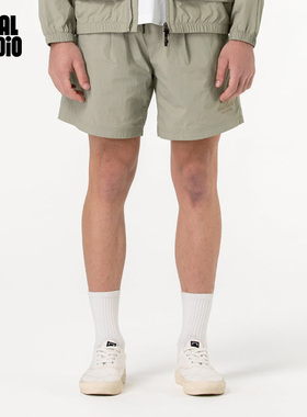 GOALSTUDIO经典机织短裤休闲薄款男士中腰运动直筒韩版纯色工装裤