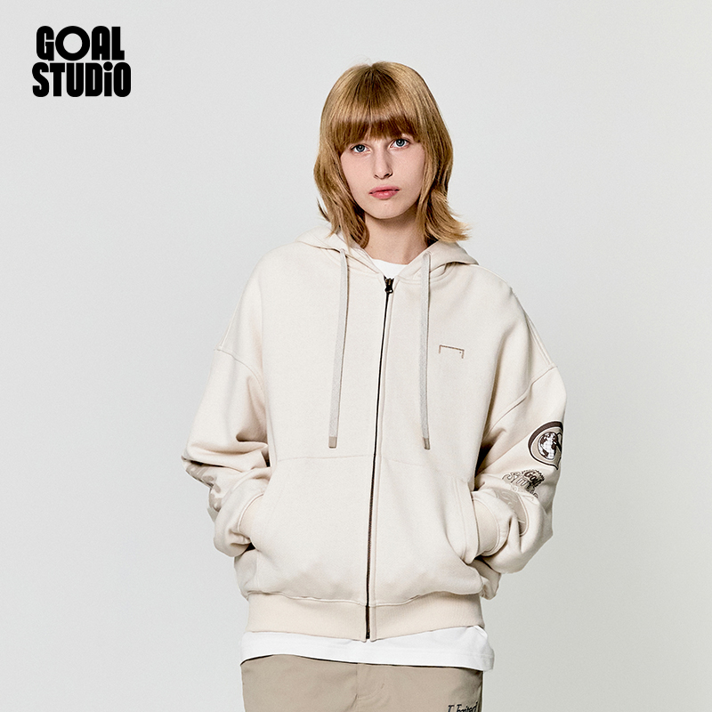 GOALSTUDIO新款涂鸦开襟帽衫