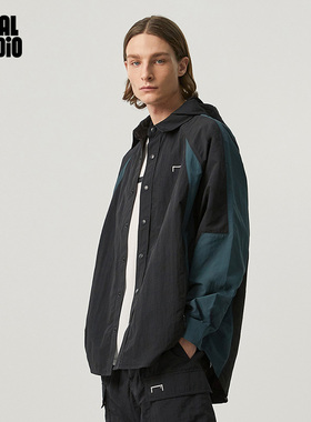 GOALSTUDIO 新款街头潮流宽松衬衫夹克拆卸风帽男女时尚外套
