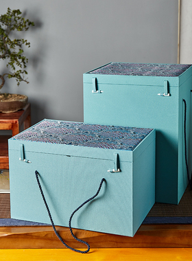 绿色云锦加厚加硬锦盒内有防撞海绵工艺品摆件古玩收藏盒可定制