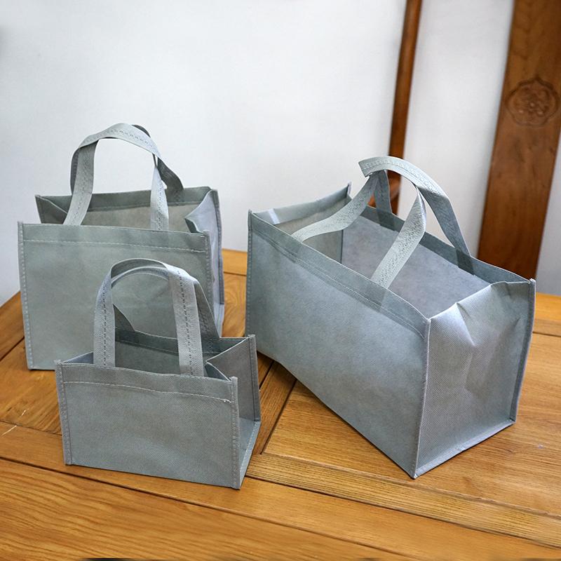 灰色无纺布袋手提大号长方形购物袋适合本店灰色长方形锦盒