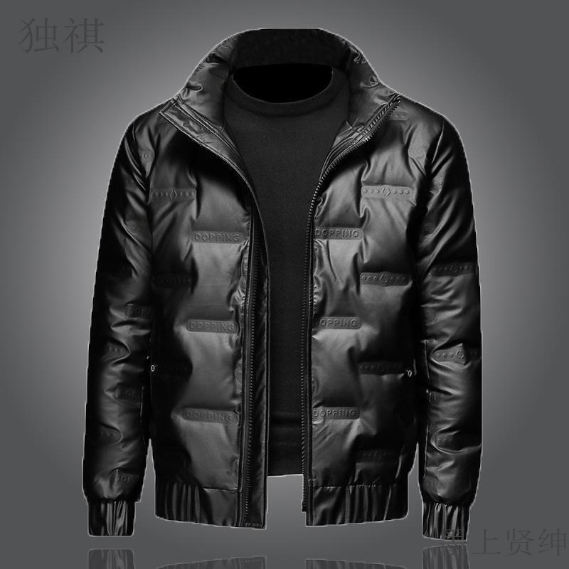 冬装加厚羽绒棉服男潮流时尚立领亮面羽绒衣外套保暖短款夹克外套