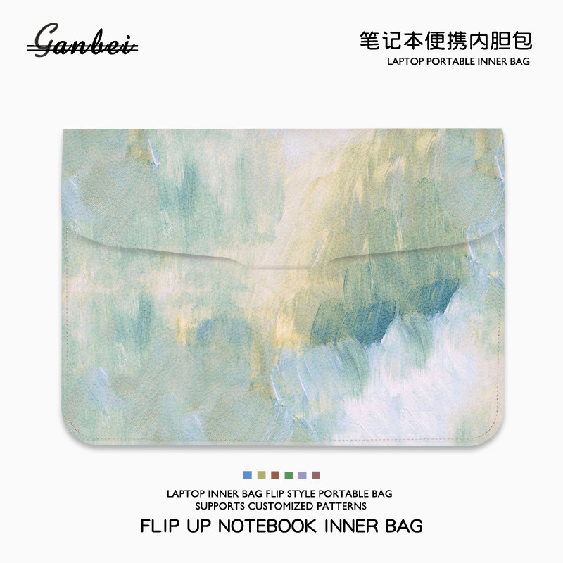 油画风笔记本内胆包女翻盖适用M4苹果macbookair13.3华为matebook14寸联想小新14小米15.6电脑保护套16男M3M2图片