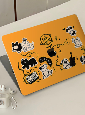 卡通苹果macbookair保护壳2023款mac笔记本M2电脑pro套macpro/14寸13.3透明适用macbookair15膜M1软配件pro16