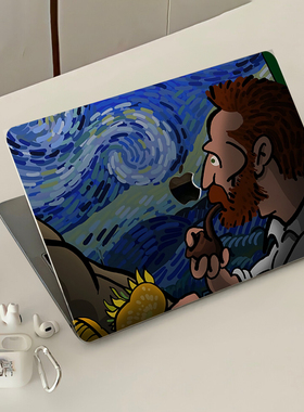 油画风适用苹果macbookair15保护壳笔记本2023款M2电脑pro套mac pro14寸13.3透明macbook膜M1配件2022软16mbp