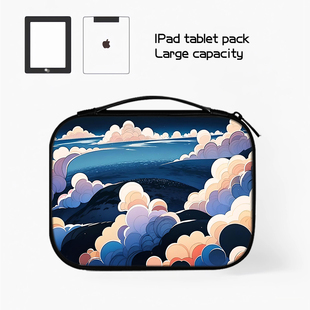 漫画风景平板收纳包ipad10适用苹果10.9小米华为matepad11电脑Pro12.9寸手提携带e内胆air4键盘袋mini6保护套