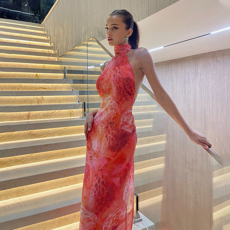 CNYISHE 欧美风时尚辣妹露背挂脖绑带连衣裙气质高级感显身材长裙,女装/女士精品,连衣裙,淘宝优惠券,粉丝福利购,淘宝优惠卷