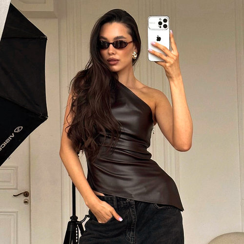 不规则设计修身显瘦T恤上衣