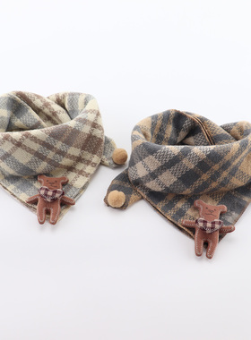 宝宝围脖秋冬季韩版外出婴儿童三角围巾防风保暖春秋男童女孩方巾