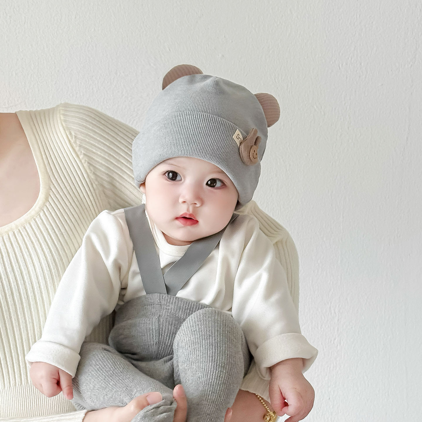 婴儿帽子秋冬季小月龄纯棉满月帽可爱春秋新生婴幼儿宝宝防风胎帽