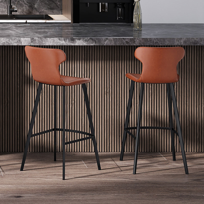 和顿意式吧台椅家用设计师款高脚凳子北欧风格现代极简风欧式7150