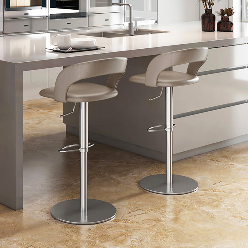 和顿现代简约吧台椅升降旋转靠背高脚凳子家用轻奢吧椅前台吧凳