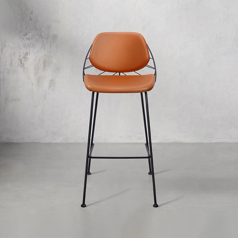 和顿 铁艺吧台椅 创意靠背家用酒吧椅高脚吧凳子轻奢休闲网红711