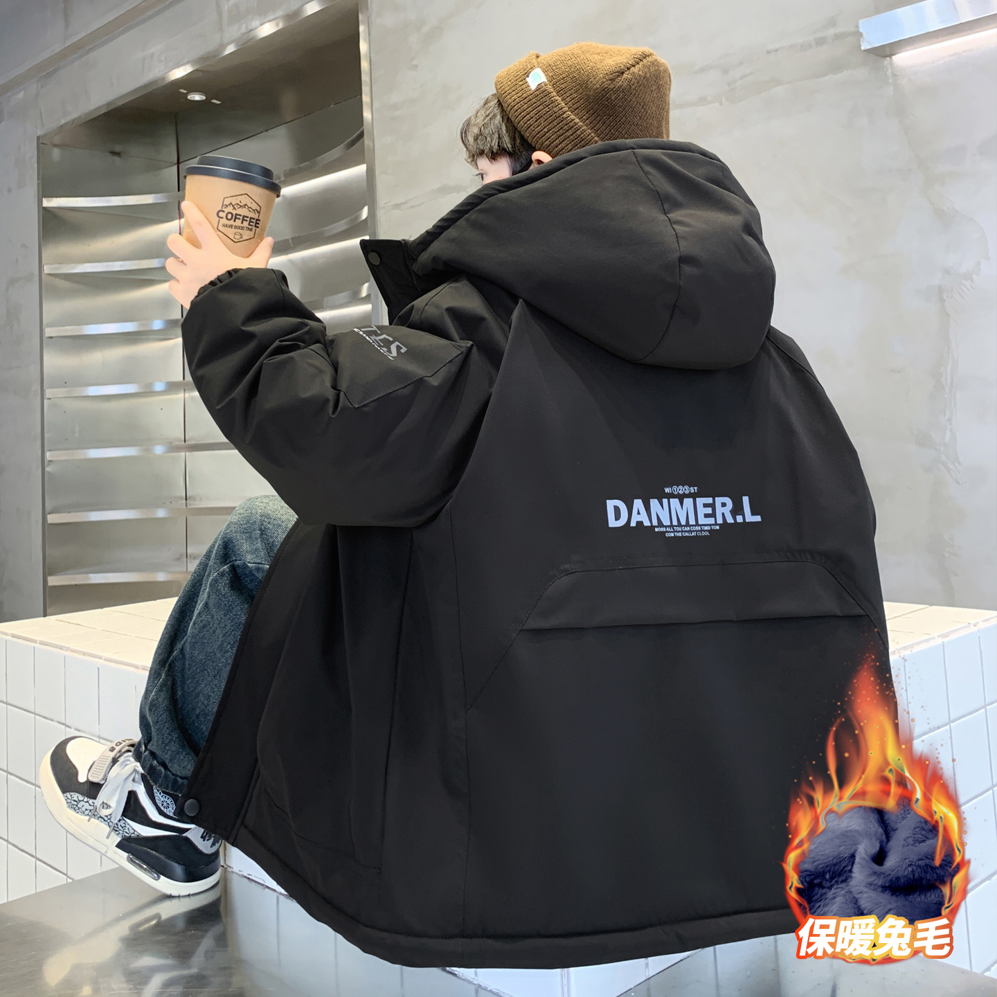 男童外套秋冬款2025新款儿童装男孩冬季棉服加绒加厚中长款派克服