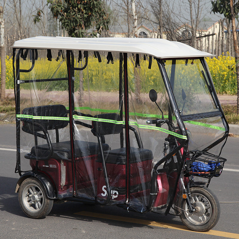 电动三轮车车棚加厚全透明封闭休闲小折叠车篷遮阳棚新款挡风雨棚