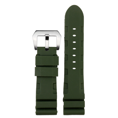 适配沛纳海PAM441手表带 PARNIS柏尼时硅胶表带配件针扣 22 24mm