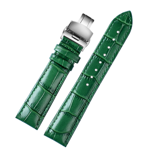 绿色真皮表带 适配飞亚达四叶草LA862025劳力士绿水鬼手表带 20mm