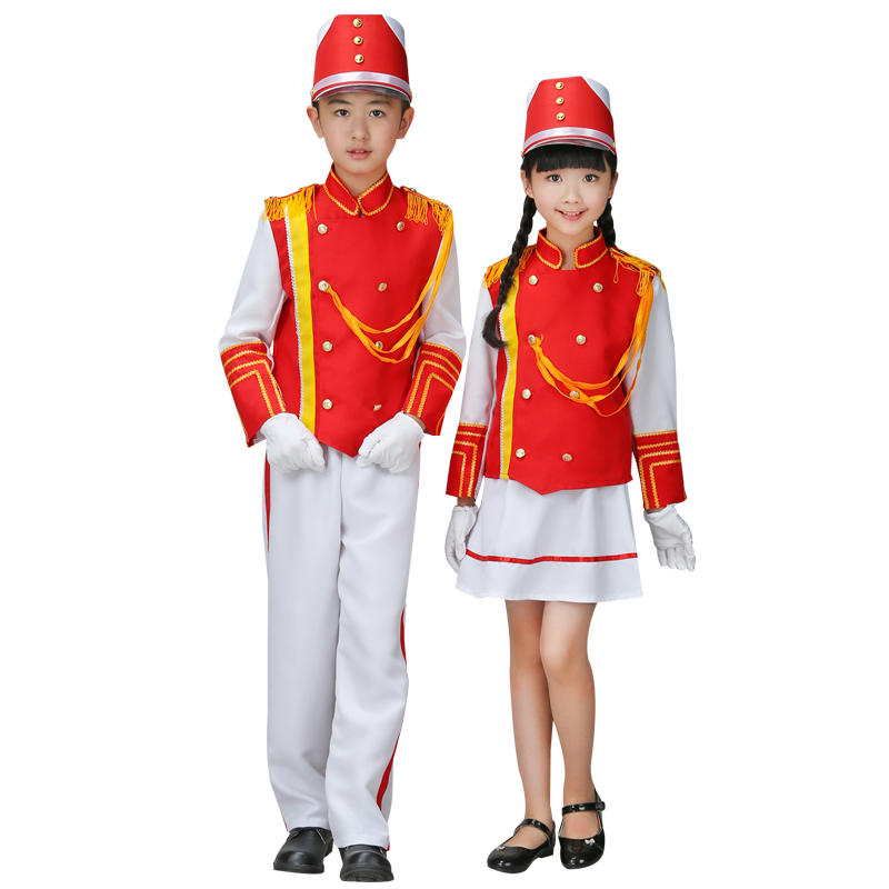 兒童鼓號(hào)隊(duì)服裝中小學(xué)生儀仗隊(duì)表演幼兒園升旗手管樂隊(duì)男女演出服