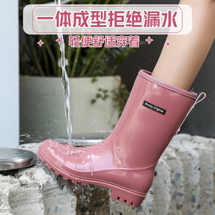 外穿防水防滑耐磨雨靴厨房工作胶鞋 雨鞋 中筒水鞋 女夏季 厨房 时尚