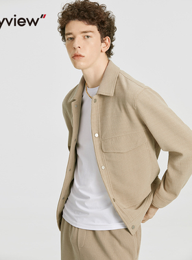 Anyview男装休闲时尚青年外套英伦学院风夹克纯色抗皱V2231J6007