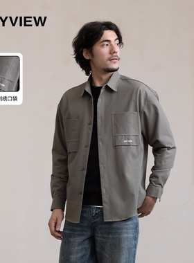 ANYVIEW专柜同款休闲衬衫外套男商场新款不规则春秋季气质外穿