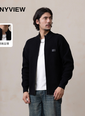 Anyview男装休闲时尚针织衫毛衣半高拉链开衫秋冬保暖外穿内搭