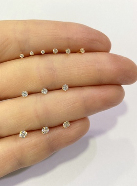 电镀真金纯银鼻钉耳钉纯银