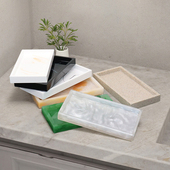 欧式 卫浴洗漱托盘套件样板房酒店浴室用品摆件洗手液瓶子香薰托盘