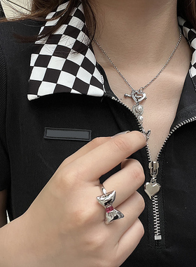 蝴蝶结ins冷淡风合金戒指女