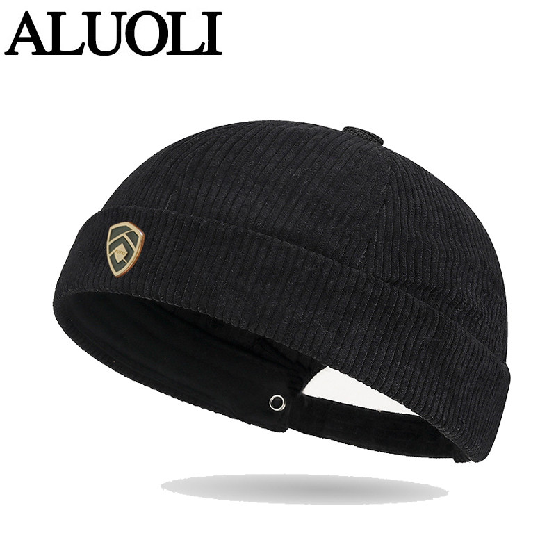 阿萝璃无檐帽子复古水手秋冬嘻哈地主冷帽情侣针织街头男女瓜皮帽