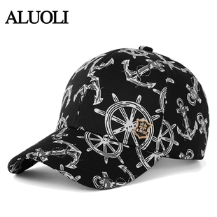 帽子男士2025新款时尚高端品牌印花鸭舌帽男夏季硬顶棒球帽女防晒