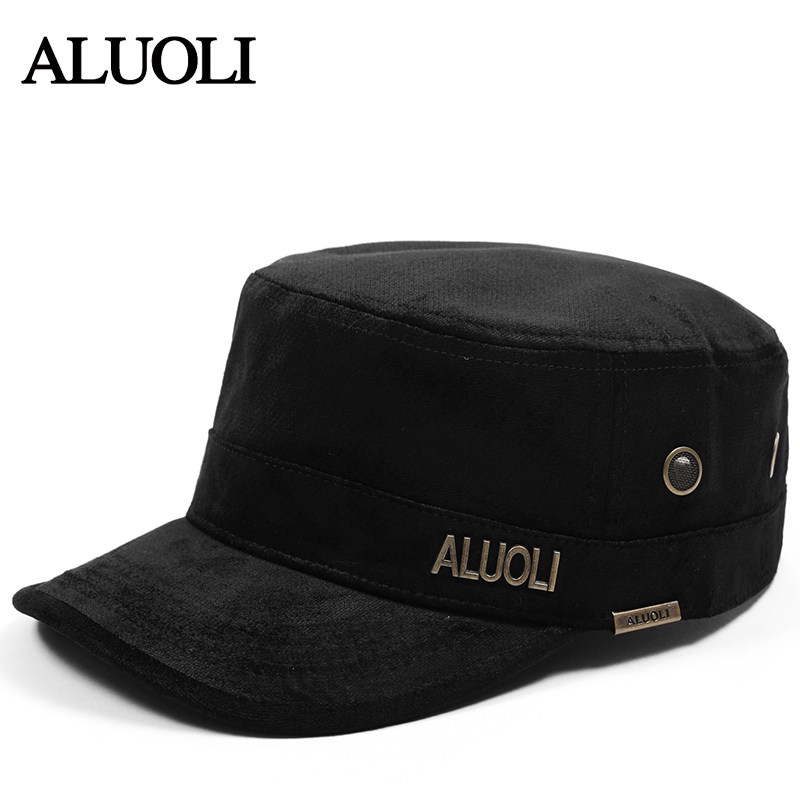 品牌男士平顶帽2023秋冬季新款毛呢棉质鸭舌帽老年人休闲保暖帽子