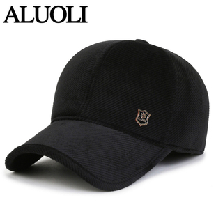 帽子男士2025新款秋冬加绒棒球帽中老年人爸爸冬季保暖护耳鸭舌帽