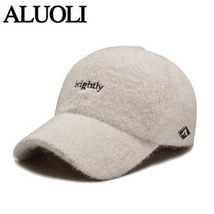 毛绒帽子女款2025新款洋气时髦棒球帽可爱爆款冬季保暖兔毛鸭舌帽