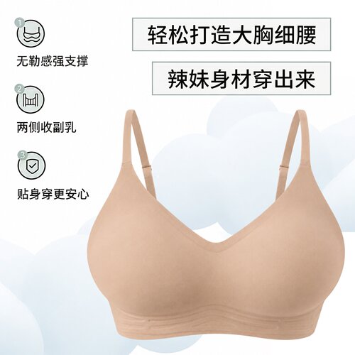 无痕无钢圈薄款聚拢显大美背文胸