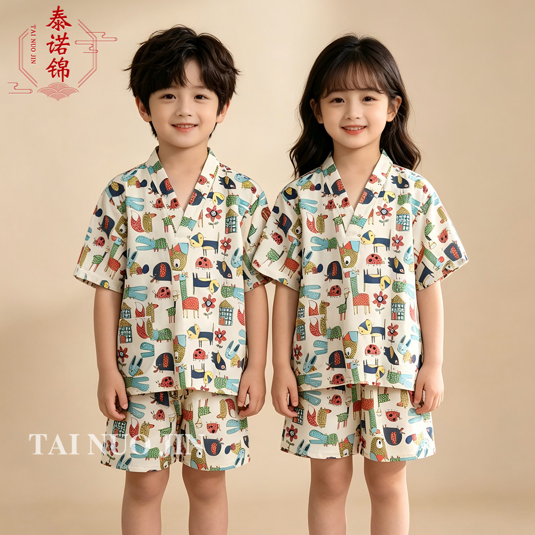 泰诺锦儿童夏季短袖汗蒸服套装