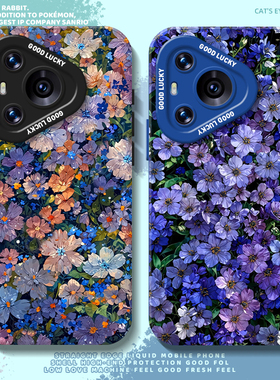 蓝色花朵适用华为pura80手机壳nova14高级mate70小众60/50花海40Pro+好看30e女p软13ultra套12/11se/10/9/8/7