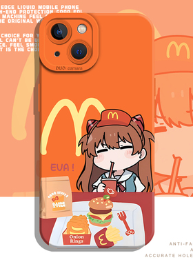 橙色m记EVA适用iphone17promax手机壳16麦门ip15苹果14plus明日香13mini绫波丽12动漫11二次元x新款xr全包xs