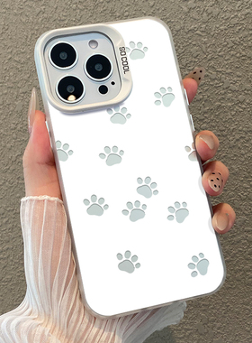 猫爪适用苹果16手机壳iphone15promax可爱ip14少女心13/12mini镂空x银色xr猫咪xs创意8plus个性11高级感7套se