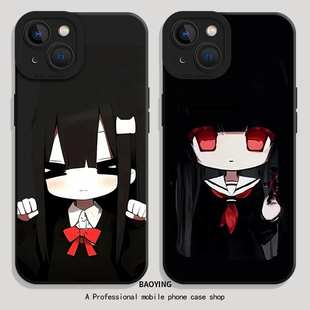 可爱呆萌少女适用iQOOneo10Pro+手机壳z9turbo一加13T黑色12亚文化15/11暗黑R动漫7男8/6日系1+ace5至尊3v套2