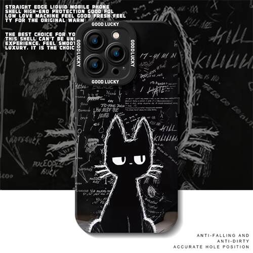 情绪混乱黑猫适用小米手机壳