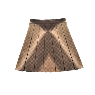 卡其色百褶裙女半身裙短裙夏季2025新款高腰显瘦格子jk西装a字裙