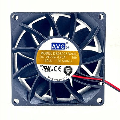 AVC DS08025B24U 24V 8025 0.40A 8cm 双滚珠2线 变频器风扇