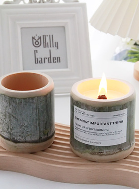 天然竹筒烛台竹子DIY自制香薰蜡烛空罐香氛杯蜡手工创意材料包