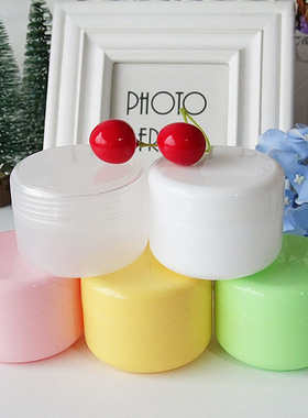 新款马卡龙透明PP盒DIY圆形史莱姆收纳盒子ins外网带内盖100ml罐