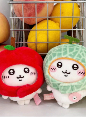 自嘲熊同款可爱哈密瓜头套10cm娃娃可穿超萌毛绒水果娃衣