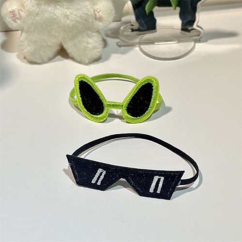 搞怪可爱刺绣眼镜10cm娃娃装扮棉花配饰外星人墨镜玩偶公仔