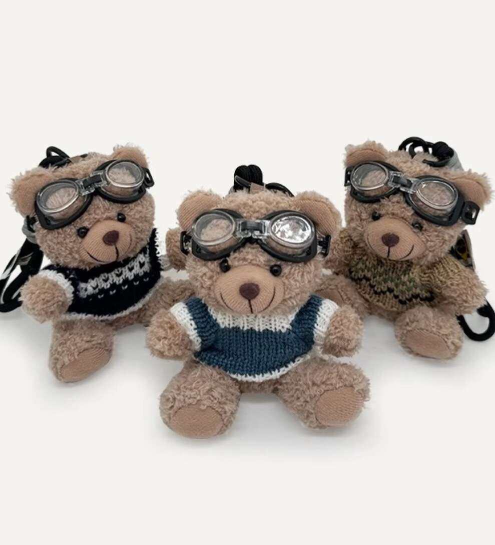 可爱小熊玩偶揹包包挂件车钥匙扣男女大学生书包娃娃情侣公仔挂饰